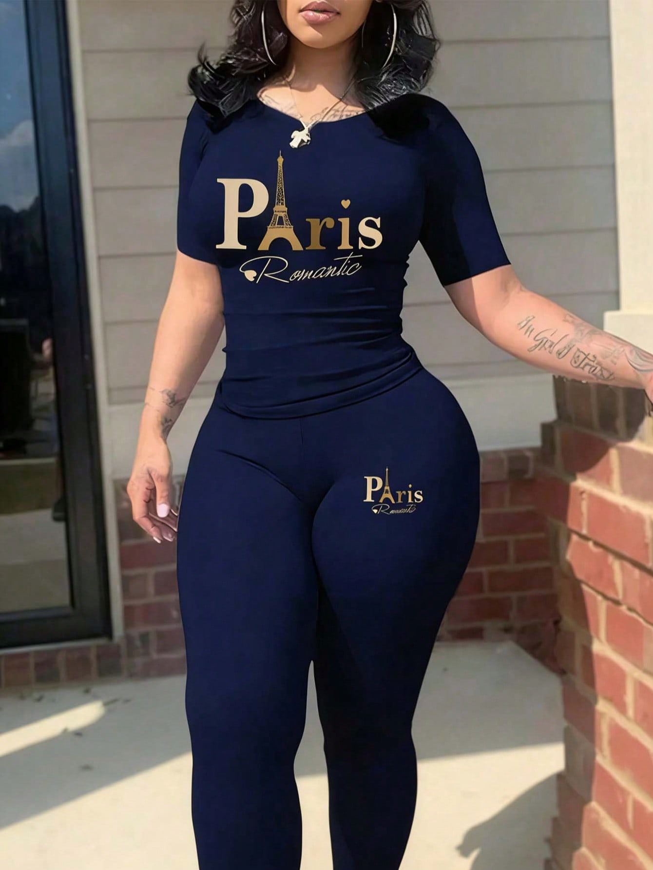 Street Fashion In Paris - 2026 Kadın Yeni Paris Baskılı İki