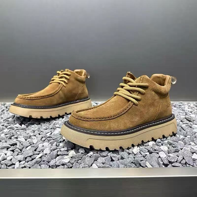 Street Fashion Walking - Sonbahar Kış Erkek Platform Botları Tasarımcı
