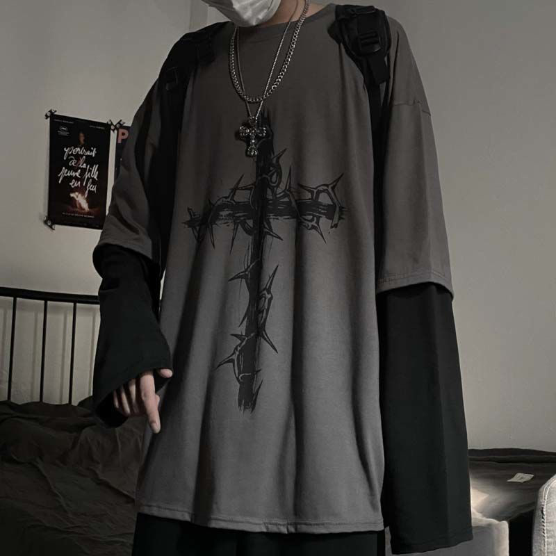 Street Fashion Goth - Grunge Elbise Kadın Uzun Kollu Emo