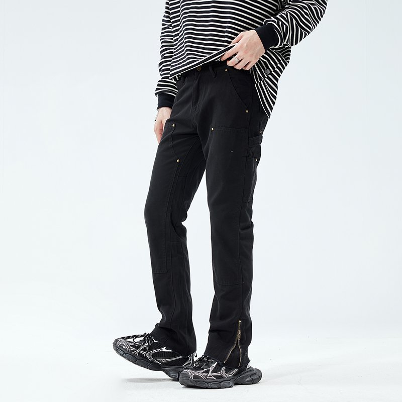 Street Fashion Vibes - High Street Fermuarlı Kargo Pantolon Erkek