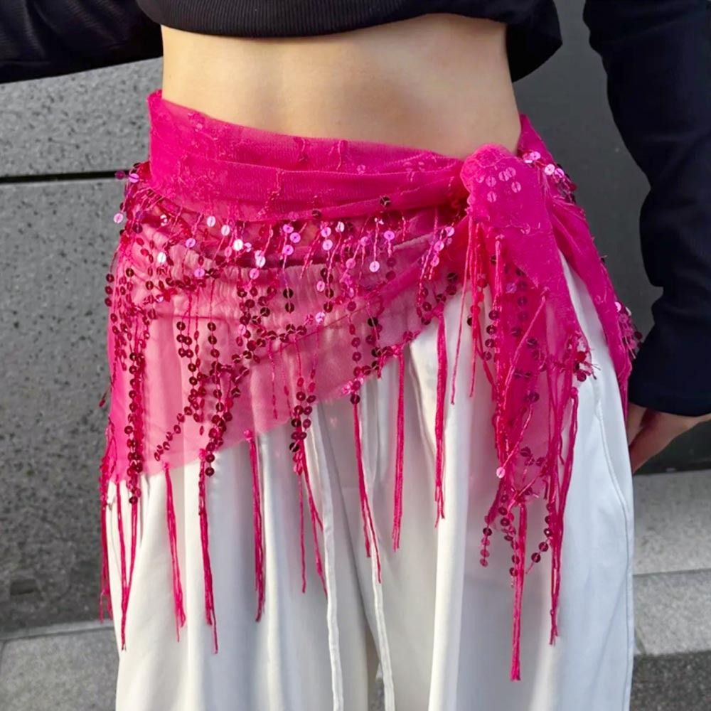 Street Fashion India - Moda Payetler Oryantal Dans Kemeri Püsküller