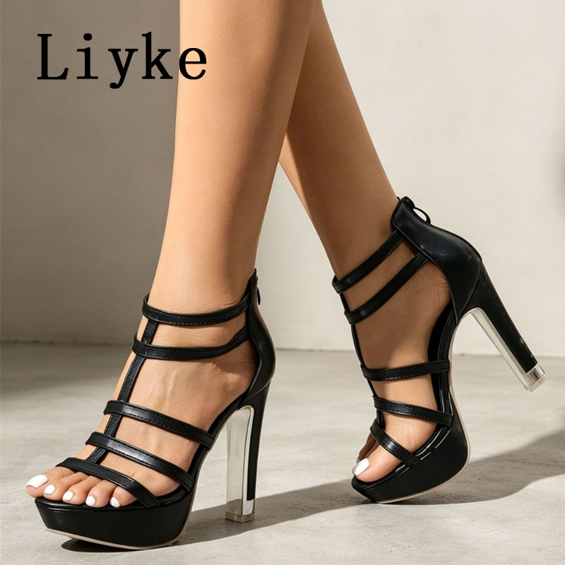 Street Fashion Shoes - Liyke Yaz Modası Dar Bantlı Açık