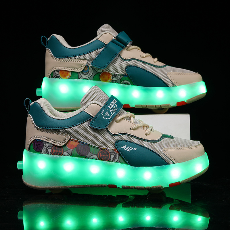Street Fashion Shoes - 4 Tekerlekli Geri Çekilebilir LED Işıklı