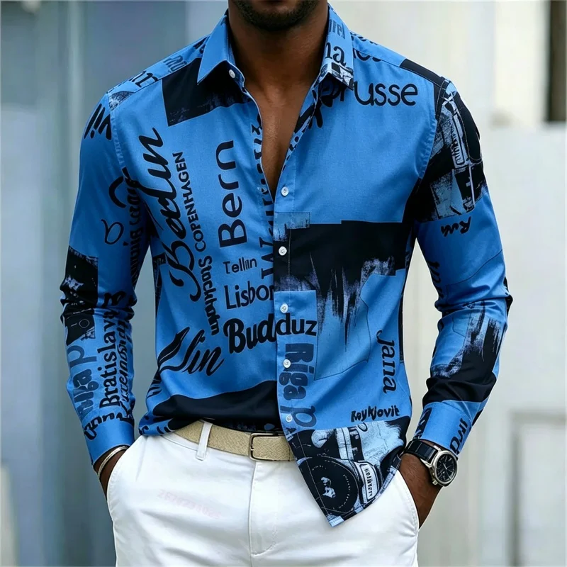 Erkek Baskılı Uzun Kollu Gömle - Street Fashion Men incelemesi ve fiyatı