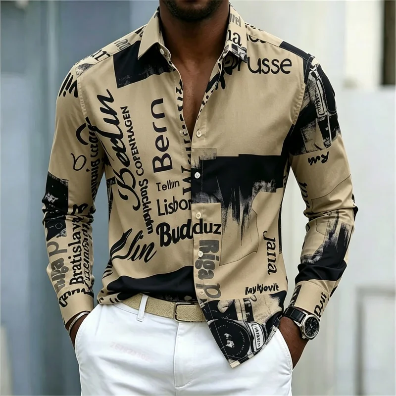 Erkek Baskılı Uzun Kollu Gömle - Street Fashion Men incelemesi ve fiyatı