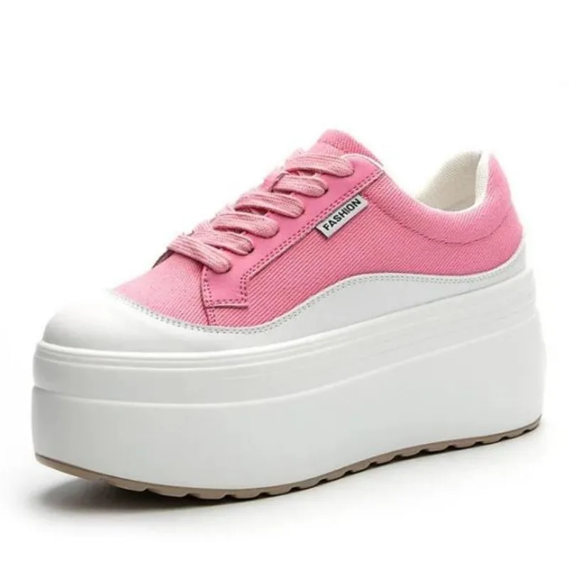 8 cm Yeni Kanvas Hakiki Deri K - Street Fashion Ladies incelemesi ve fiyatı
