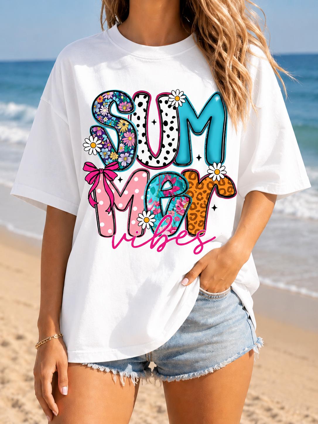 Summer Vibes Çiçekli Plaj Graf - Street Fashion Vibes incelemesi ve fiyatı