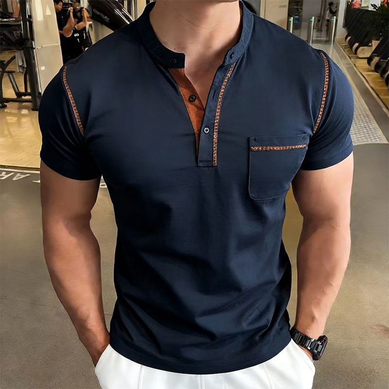 Yeni Yaz Erkek Henry Yaka Kısa - Street Fashion Men incelemesi ve fiyatı